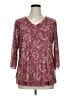 Timeson Burgundy 3/4 Sleeve Blouse Size XL - photo 1