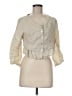 Tempo Paris Ivory 3/4 Sleeve Button-Down Shirt Size M - photo 1