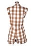 TWO by Whit 100% Cotton Checkered-gingham Brown Romper Size M - photo 2