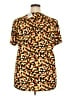 NY Collection Animal Print Gold Short Sleeve Blouse Size 2X - photo 2