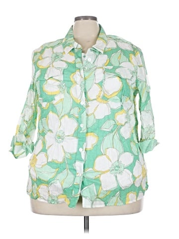 Alfred Dunner 3/4 Sleeve Button-Down Shirt (view 1)