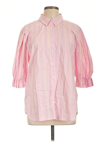 New York & Company 3/4 Sleeve Button-Down Shirt (view 1)