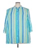 White Stag 100% Polyester Stripes Blue 3/4 Sleeve Blouse Size 42 - 44 - photo 1