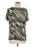 csc studio Animal Print Ivory Short Sleeve Blouse Size L - photo 1
