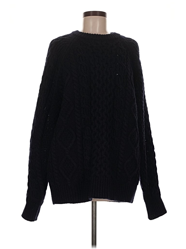 Pre-owned Assorted Brands Wool Pullover Sweater In Black