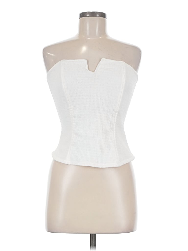 Porridge Sleeveless Top White Strapless Neckline Tops