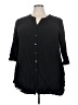 DR2 100% Rayon Black 3/4 Sleeve Button-Down Shirt Size 3X - photo 1