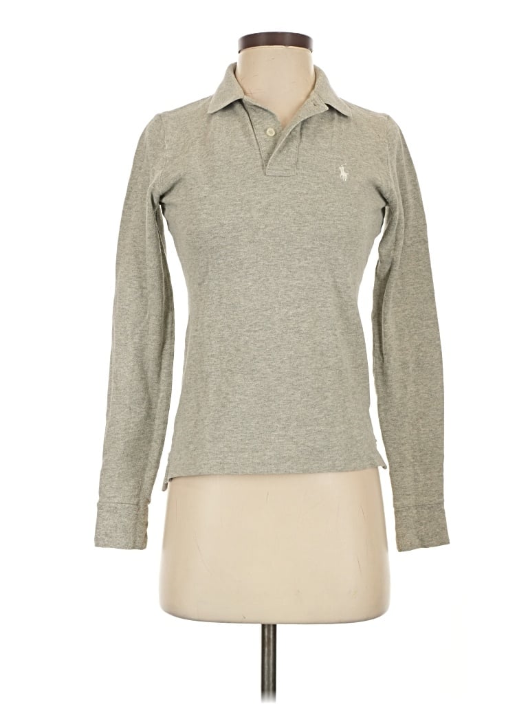 Pre-owned Ralph Lauren Long Sleeve Polo Shirt In Gray