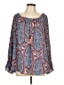 Belle + Sky 100% Polyester Paisley Blue 3/4 Sleeve Blouse Size L - photo 1