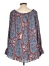 Belle + Sky 100% Polyester Paisley Blue 3/4 Sleeve Blouse Size L - photo 2