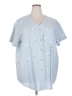 Basic Editions 100% Cotton Blue Short Sleeve Blouse Size 2X - photo 1