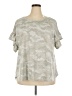 Jane and Delancey Camo Gray Short Sleeve Top Size 2X - photo 1