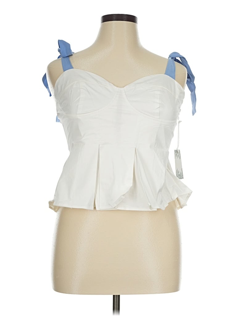 Pre-owned Hyacinth House Tank Top Ivory Strapless Neckline Tops