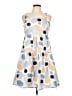 Pieces Print Blue Casual Dress Size L - photo 1