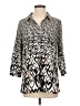 Zozo 100% Polyester Hearts Silver 3/4 Sleeve Blouse Size S - photo 1