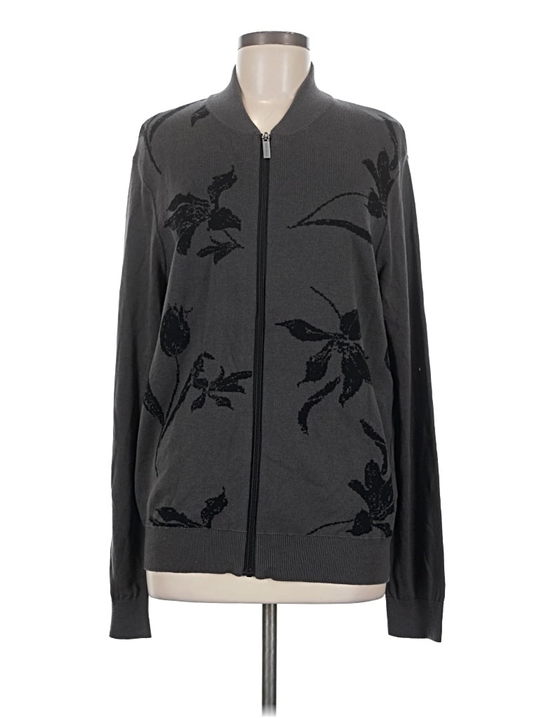 Perry Ellis Cardigan Sweater In Gray