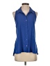 Naked Zebra 100% Polyester Blue Sleeveless Blouse Size M - photo 1