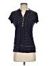 Aria Polka Dots Blue Short Sleeve Blouse Size S - photo 1