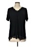 Amaryllis Black Short Sleeve Top Size L - photo 1