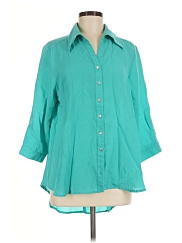 Fridaze 3/4 Sleeve Button-Down Shirt (view 1)