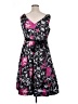 Monsoon 100% Silk Floral Black Cocktail Dress Size UK 18 / US 14 - photo 2