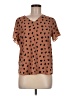 41Hawthorn Polka Dots Brown Short Sleeve Blouse Size M - photo 1