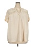 Fred David Ivory Short Sleeve Blouse Size 3X - photo 1