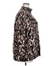 Context Animal Print Brown Long Sleeve Blouse Size 2X - photo 4