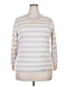Pure Collection 100% Cashmere Stripes Silver Cashmere Pullover Sweater Size 18 - photo 1