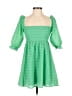Beginning Boutique 100% Polyester Checkered-gingham Green Casual Dress Size 4 - photo 1