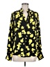 David Lerner 100% Polyester Print Yellow Long Sleeve Blouse Size M - photo 1