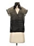 Max Mara Metallic Gray Sleeveless Button-Down Shirt Size 2 - photo 1