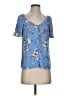Iz Byer 100% Polyester Blue Short Sleeve Blouse Size XS - photo 1