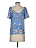 Iz Byer 100% Polyester Blue Short Sleeve Blouse Size XS - photo 2