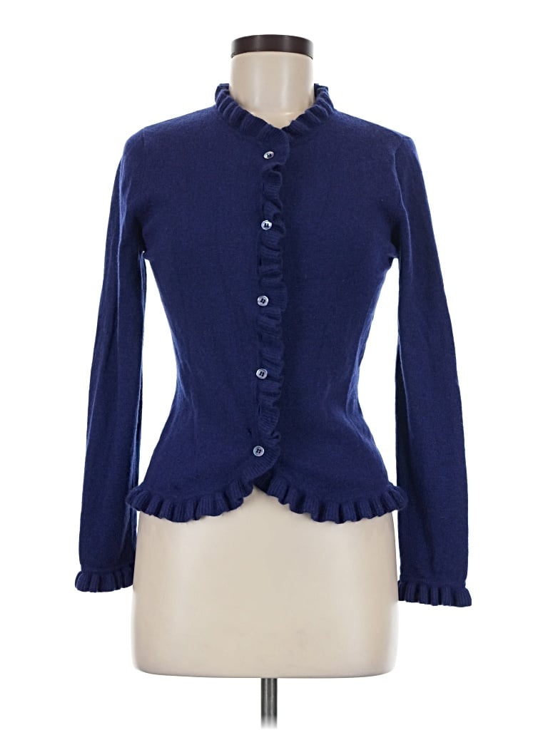 Pre-owned Pure Collection Cashmere Cardigan Sweater In Blue