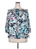 Boutique + 100% Polyester Floral Blue 3/4 Sleeve Blouse Size 2X Plus - photo 1