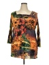 NY Collection 100% Polyester Orange 3/4 Sleeve Blouse Size 2X - photo 1