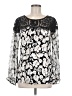August Silk Black Long Sleeve Blouse Size M - photo 1