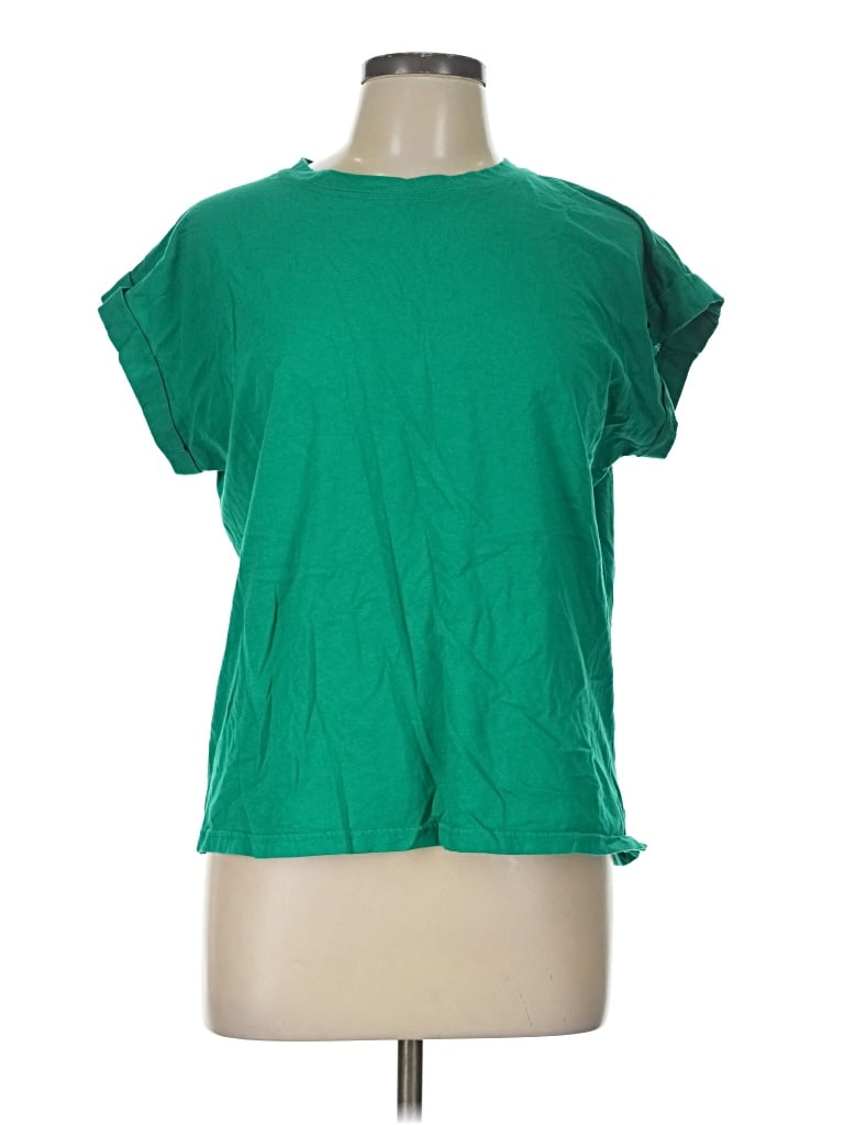 Pre-owned Zenana Short Sleeve T-shirt In Green