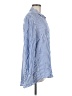 Max Studio 100% Rayon Stripes Blue Long Sleeve Button-Down Shirt Size M - photo 4
