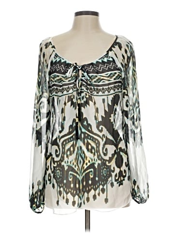 Hale Bob Long Sleeve Silk Top (view 1)