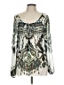 Hale Bob 100% Silk Ivory Long Sleeve Silk Top Size L - photo 1