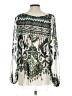 Hale Bob 100% Silk Ivory Long Sleeve Silk Top Size L - photo 2