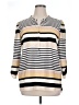 Milano 100% Polyester Stripes Ivory 3/4 Sleeve Blouse Size XL - photo 1