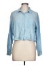 Sim & Sam 100% Rayon Blue Long Sleeve Button-Down Shirt Size L - photo 1