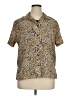 Notations 100% Polyester Animal Print Tan Short Sleeve Blouse Size XL - photo 1