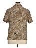 Notations 100% Polyester Animal Print Tan Short Sleeve Blouse Size XL - photo 2