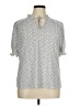 Adrianna Papell Silver Short Sleeve Blouse Size XL - photo 1
