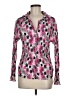 Komarov 100% Polyester Graphic Black Pink Long Sleeve Blouse Size Med (2) - photo 1