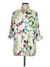 Patchington Floral Green 3/4 Sleeve Button-Down Shirt Size M - photo 1